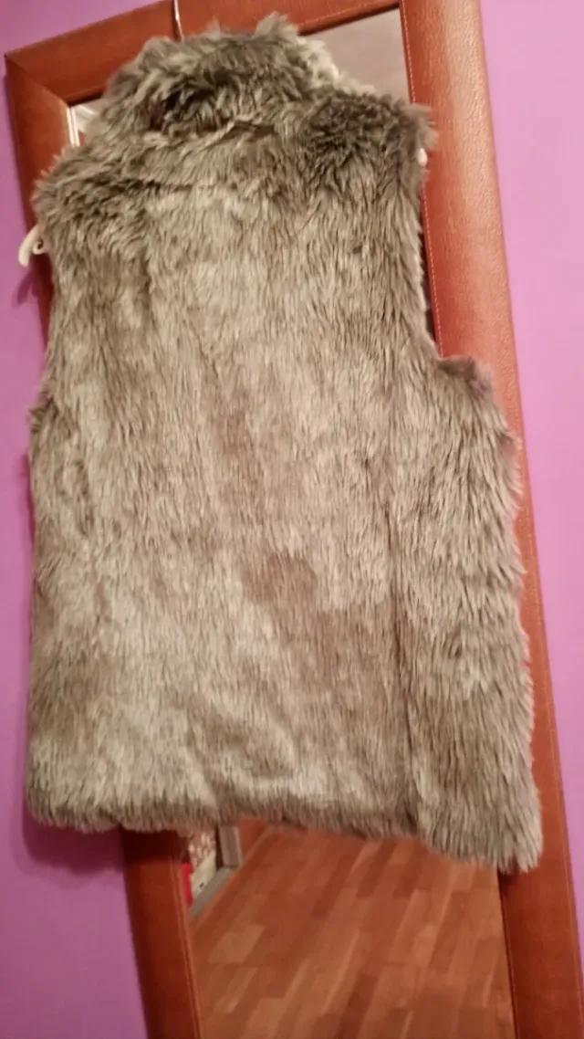 Chaleco de pelo gris mujer talla única