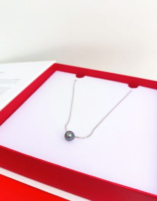 Collar con Colgante Perla 10mm Gris Nuada