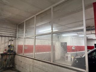 Mamparas cristal y aluminio blanco