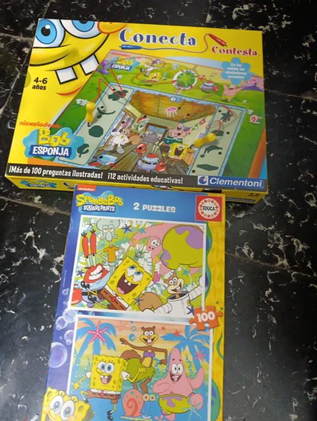 2 Juego Bob Esponja Conecta Clementoni