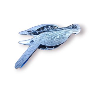Broche Swarovski Papagaio Prata 925 Cristais