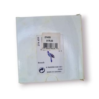 Broche Swarovski Papagaio Prata 925 Cristais