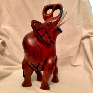 Statua Elefante Legno Intagliato