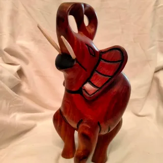 Statua Elefante Legno Intagliato