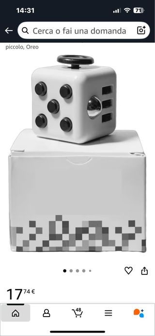 Fidget Cube Bianco Anti Stress Tascabile