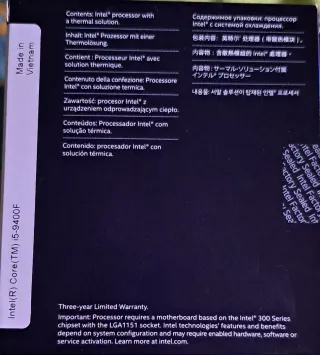 Intel Core i5-9400F 9th Gen INCLUYE disipador