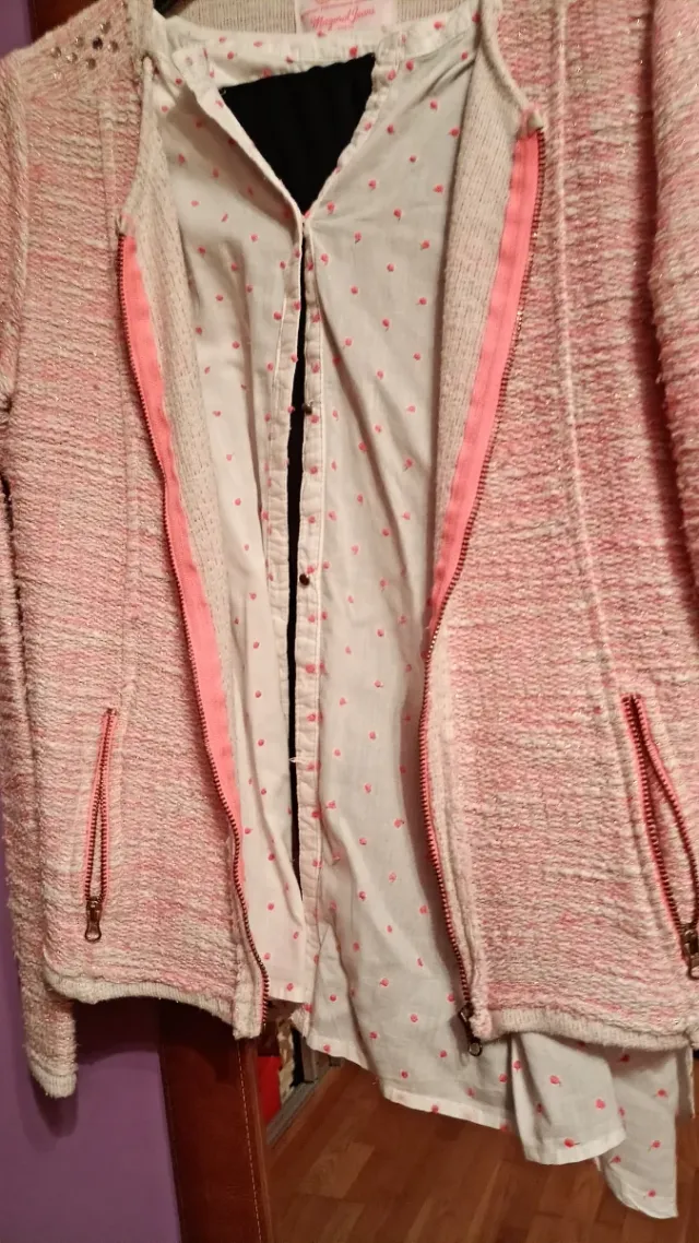 Conjunto Camisa y Chaqueta Rosa 16 años
