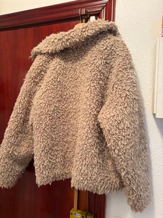 Abrigo peluche H&M beige Talla M