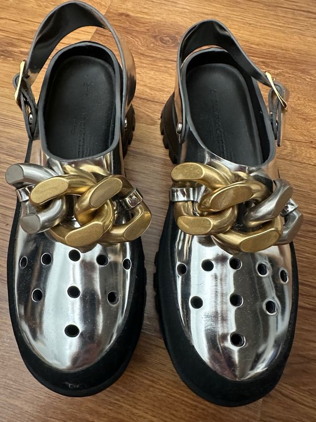 Mules Stella McCartney Tg.39 Oro/Argento