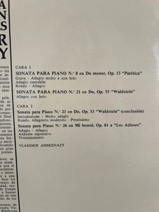 Vinilo Beethoven Sonatas Piano Patetica Waldstein