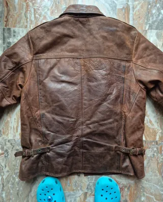 Giacca in pelle vintage Y2K marrone