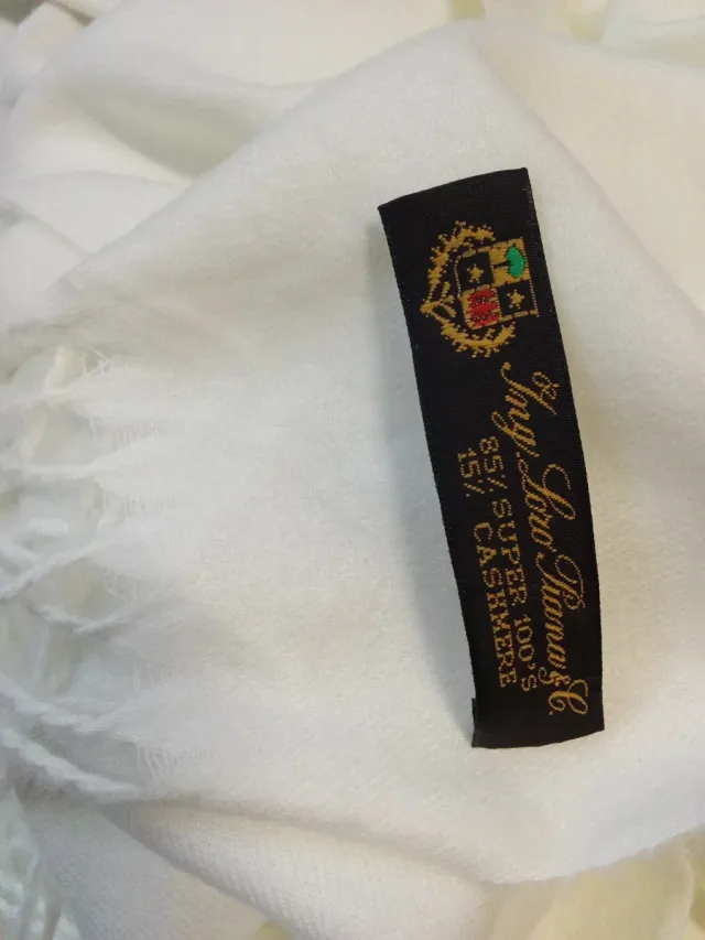 Sciarpa Loro Piana 100% Cashmere Bianca