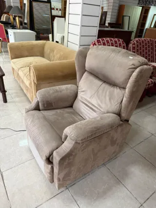 Sillón Relax Eléctrico Tela Beige