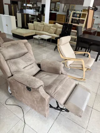 Sillón Relax Eléctrico Tela Beige