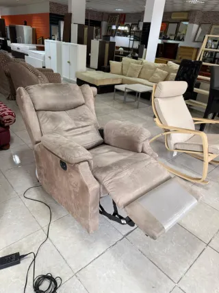 Sillón Relax Eléctrico Tela Beige