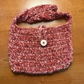 Borsetta a spalla in velluto rosa