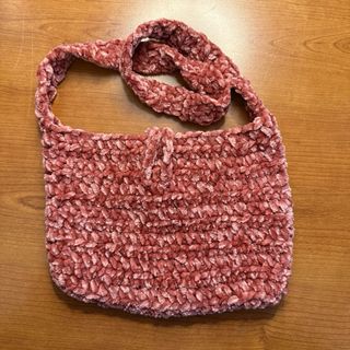 Borsetta a spalla in velluto rosa