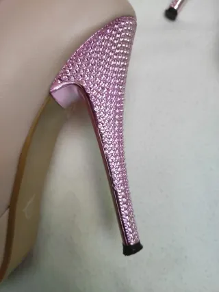 Zapatos de salón tacón alto flor