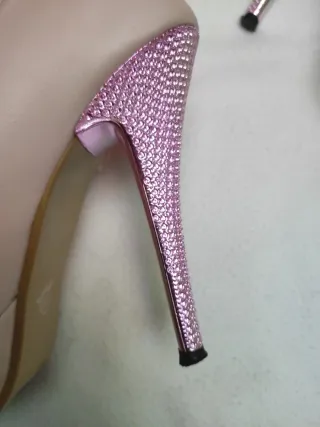 Zapatos de salón tacón alto flor