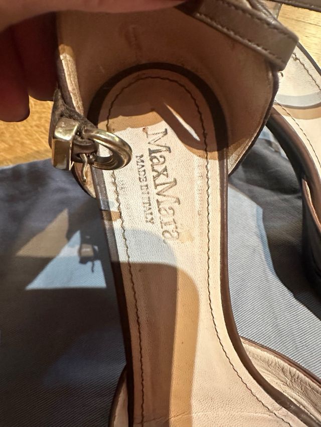Sandali Max Mara marroni con tacco