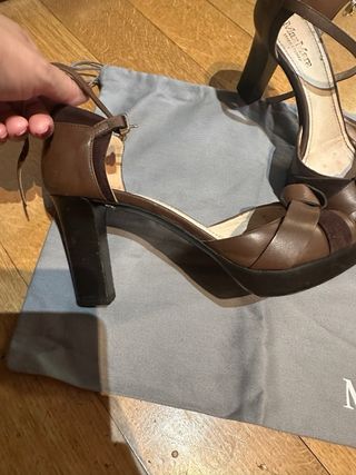Sandali Max Mara marroni con tacco
