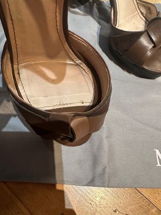 Sandali Max Mara marroni con tacco