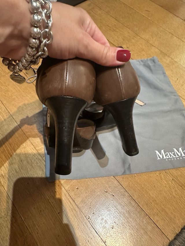 Sandali Max Mara marroni con tacco