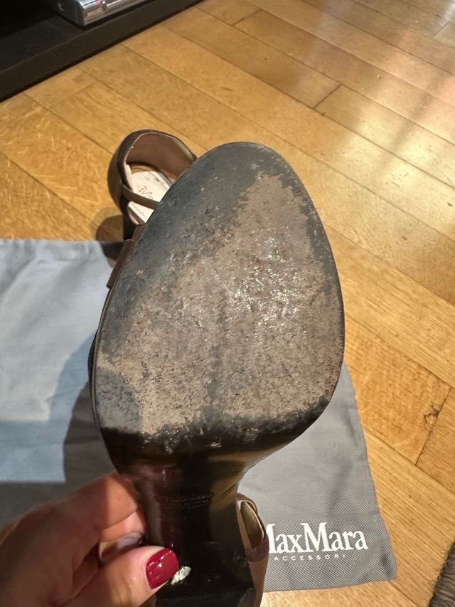 Sandali Max Mara marroni con tacco