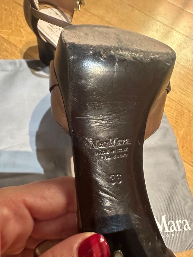 Sandali Max Mara marroni con tacco