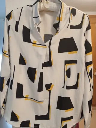 Blusa Polyester Talla S Estampado Geométrico