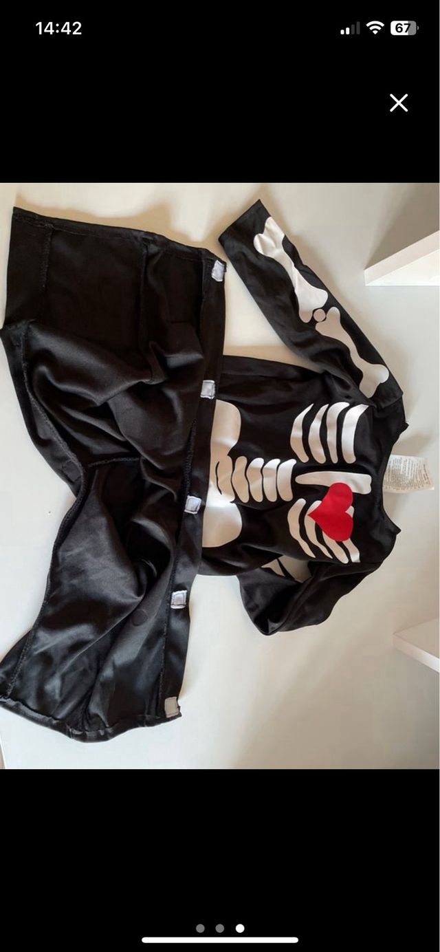 Disfraz esqueleto unisex 6-12 meses