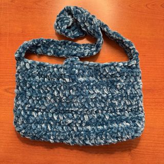 Borsetta a spalla in velluto blu