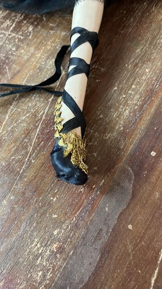 Bambola ballerina porcellana vestito nero