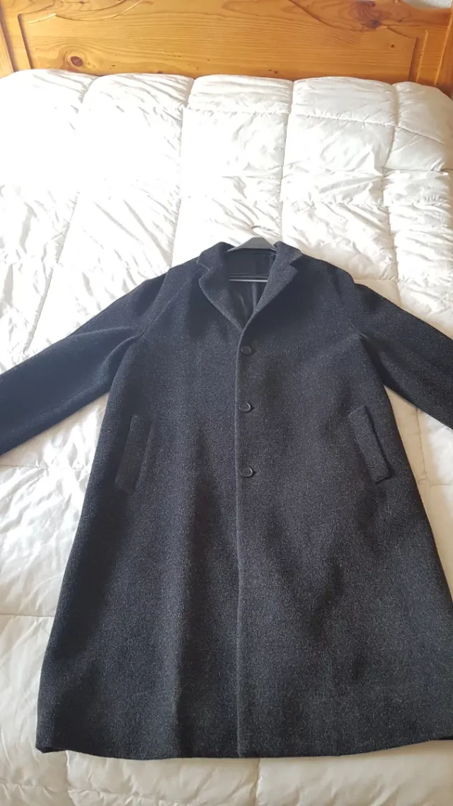 Abrigo de paño hombre gris