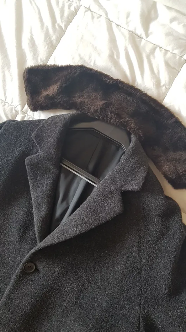 Abrigo de paño hombre gris