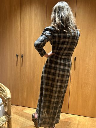 Vestido IQ cuadros lino