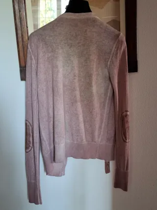 Cardigan donna lana leggero rosa sfumato S