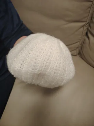 Gorro de lana tejido blanco