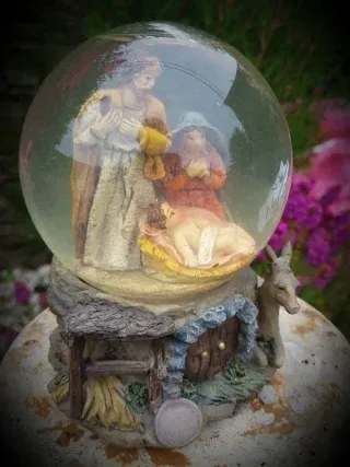 Navidad bola de nieve musical vintage