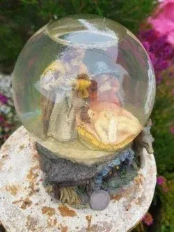 Navidad bola de nieve musical vintage