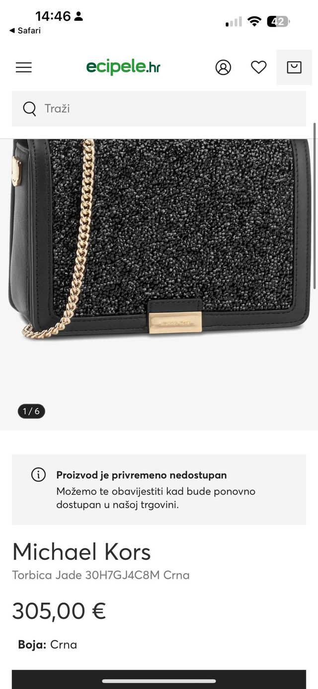 Bolso Michael Kors Negro con Detalles Dorados