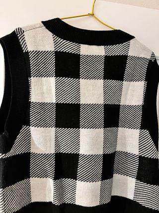 Chaleco de punto H&M cuadros S