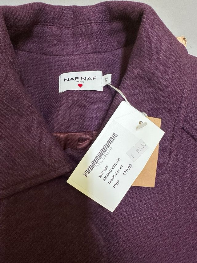 Abrigo Naf Naf Morado Talla Única Nuevo
