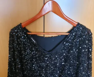 Vestido lentejuelas negro/azul