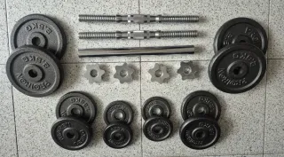 Mancuernas ajustables con discos y cierres