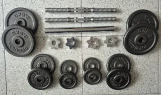 Mancuernas ajustables con discos y cierres