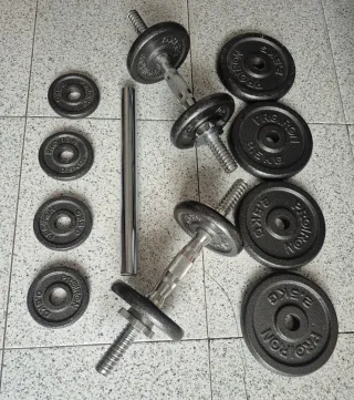 Mancuernas ajustables con discos y cierres