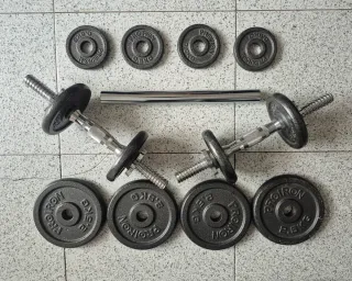 Mancuernas ajustables con discos y cierres