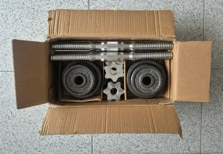 Mancuernas ajustables con discos y cierres