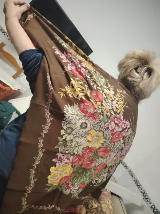 Pañuelo Fulat floral marrón multicolor